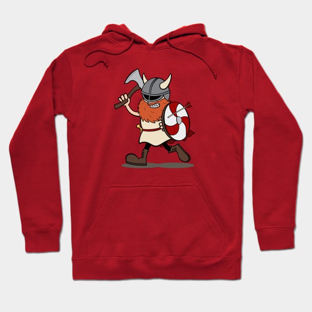 Viking Berserker Cartoon (Player 2 / Red) Hoodie by Koyaanisqatsian